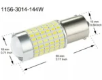 Светодиодная лампа с цоколем 1156 BA15s P21W 144 SMD 3014 с линзой и драйвером ПРЕМІУМ - Зображення 4