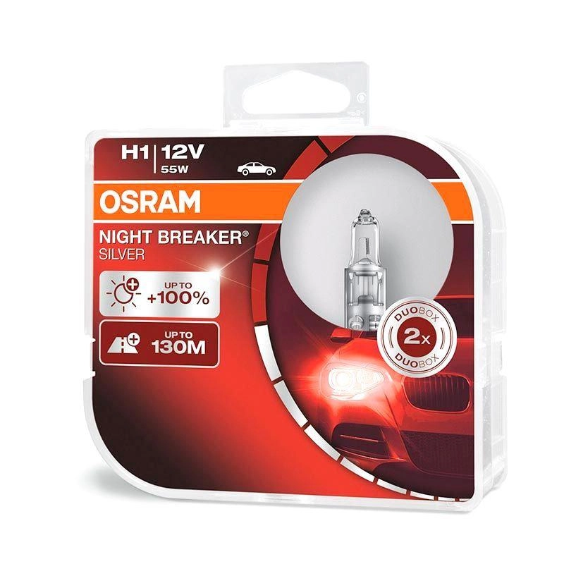 2281287402_galogenna-avtolampa-osram Галогенна автолампа Osram H1 Night Breaker Silver 64150NBS-HCB +100% - Зображення 1