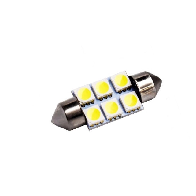 2285764244_svitlodiodna-lampa-c5w Світлодіодна лампа C5W Festoon 6SMD 5050 24 V 42 мм Білий - Зображення 1