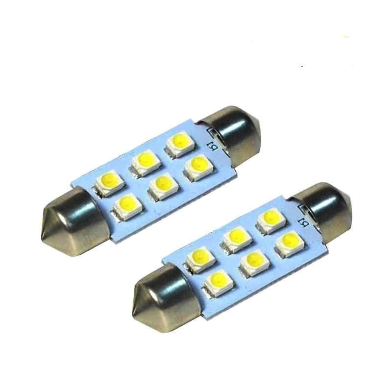 2285847555_svitlodiodna-lampa-c5w Світлодіодна лампа C5W Festoon 6SMD 3528 12 V 39 мм Білий - Зображення 1