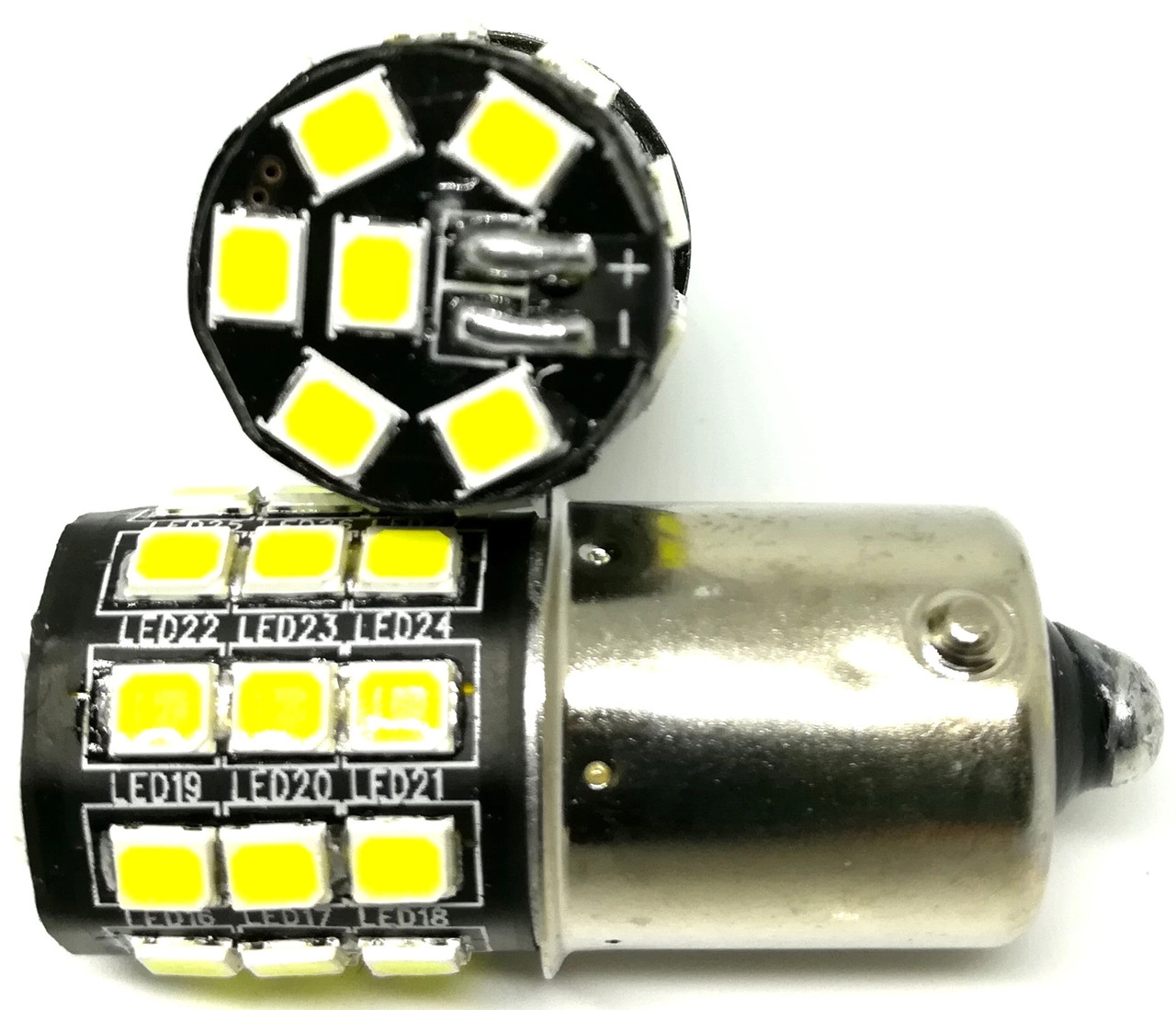 2291914369_svitlodiodna-lampa-z Світлодіодна лампа з цоколем 1156 33SMD 2835 10-30V з драйвером Біла - Зображення 1