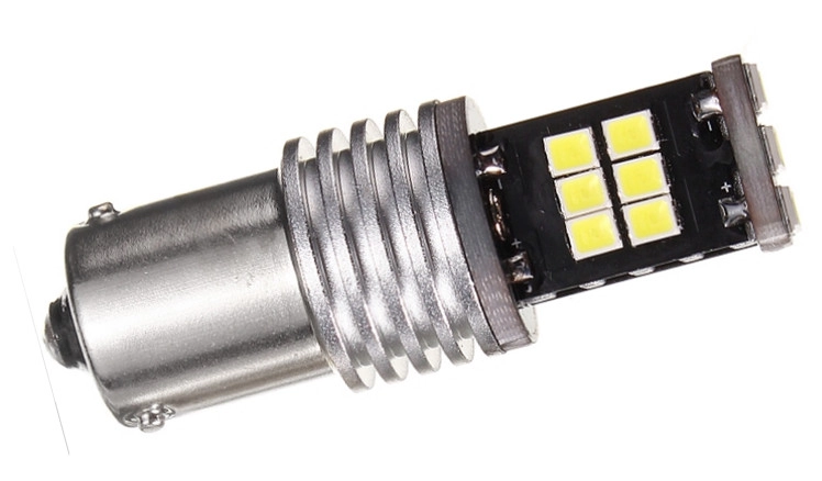 2293295263_svitlodiodna-lampa-z Світлодіодна лампа з цоколем 1156 BA15s P21W 15 SMD 2835 12V Біла з драйвером - Зображення 1