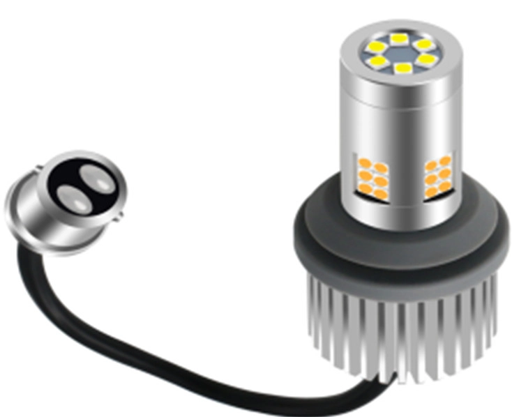 2293856690_svitlodiodna-lampa-z Світлодіодна лампа з цоколем 1157 BA15d P21/5W 30SMD 3030 12V Біла Жовта - Зображення 1