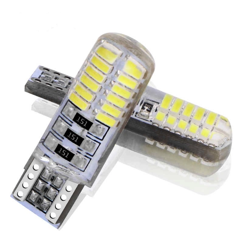 2297143433_svitlodiodna-lampa-t10 Світлодіодна лампа Т10 (W5W) 24SMD 3014 в силіконі 12V Білий - Зображення 1
