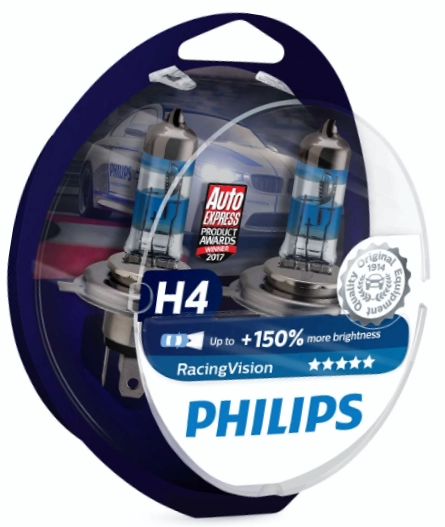 2307243294_galogenna-avtolampa-philips Галогенна автолампа PHILIPS H4 RacingVision 12342RVS2 +150% - Зображення 1