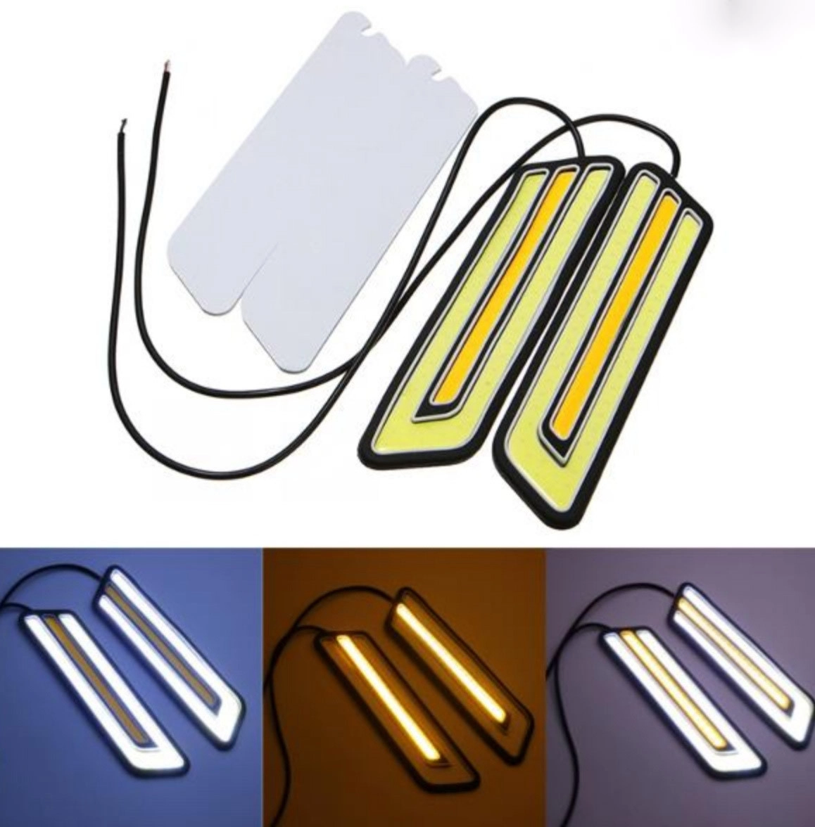 2340080251_denni-hodovi-vogni Денні ходові вогні, 18 см Білий-Жовтий (комплект 2 шт.) - Зображення 1