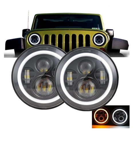 2447652563_universalni-svitlodiodni-led Універсальні світлодіодні led фари 7 дюймів Led DRL оптика Нива Уаз Газ Ваз Honda 2101 DRL ДХО - Зображення 1