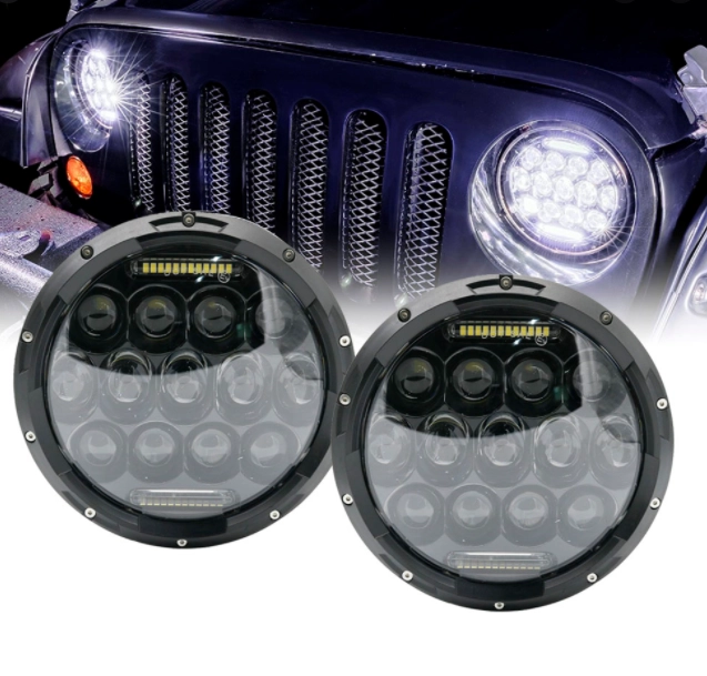 2572084952_svitlodiodna-fara-7 Світлодіодна фара 7 дюймів на 75 W ДХО Нива/Ваз/Ваз/Ford/Honda 75W - Зображення 1