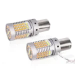 Світлодіодна лампа 1156 BA15s P21W 119SMD 2016 обманка 12 V Біла Жовта (Двоколірна) дхо поворот - Зображення 2