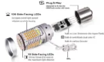 Світлодіодна лампа 1156 BA15s P21W 119SMD 2016 обманка 12 V Біла Жовта (Двоколірна) дхо поворот - Зображення 3