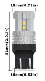Світлодіодна лампа 7443 T20 W21/5W W3x16q 12 SMD 3020 12V Біла - Зображення 2
