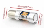 Світлодіодна лампа з цоколем 1157 BA15d P21/5W 21smd 3535 12V Жовта - Зображення 2