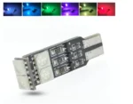 Автомобільні світлодіодні RGB  6SMD 5050 LED лампи з цоколем T10 W5W - Зображення 2