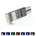 Автомобільні світлодіодні RGB  6SMD 5050 LED лампи з цоколем T10 W5W