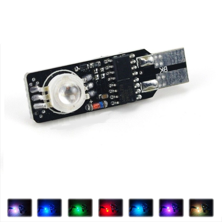 2858977575_avtomobilni-svitlodiodni-rgb Автомобільні світлодіодні RGB 2W LED лампи з цоколем T10 W5W (18 режимів) - Зображення 1