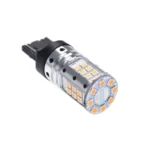 Світлодіодна лампа 7440 T20 W21W W3x16d 32SMD 3030 12V  з обманкою Жовта - Зображення 3