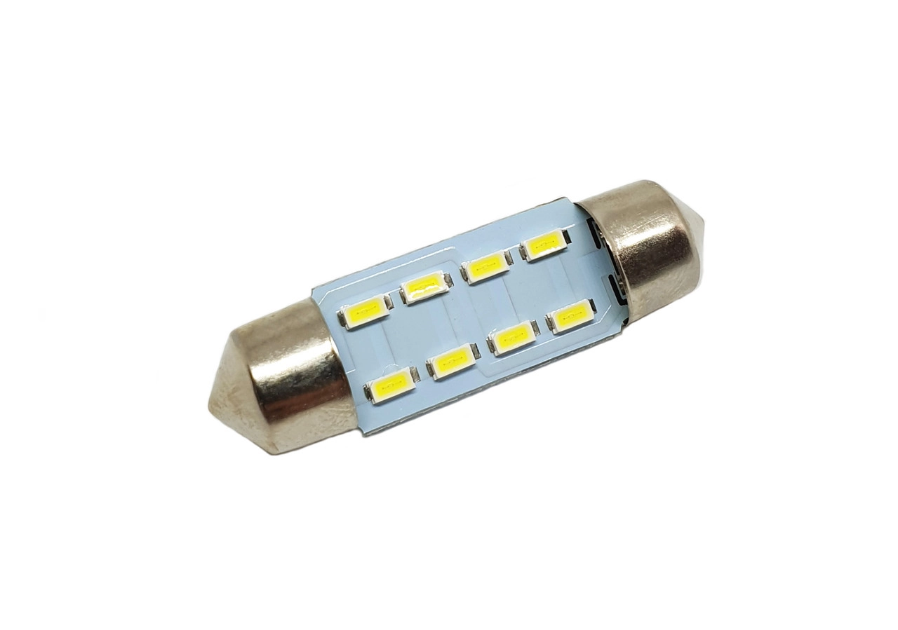 2937909822_svitlodiodna-lampa-c5w Світлодіодна лампа C5W Festoon 8SMD 3014 12 V 36 мм Білий - Зображення 1