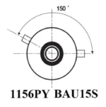 Світлодіодна лампа з цоколем bau15s 1156 33SMD 2835 10-30V зі зміщеним контактом Жовта - Зображення 3