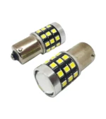 Світлодіодна лампа з цоколем 1 156 BA15s P21W 33 SMD 2835 12V Біла з лінзою - Зображення 2