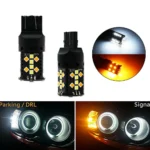 Двоколірні світлодіодні лампи Led 7443 T20 W21 / 5W W3x16q 44SMD 3030 12V Білий Жовтий - Зображення 2