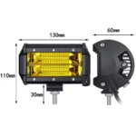 Світлодіодна балка (додаткова фара) 72W 24 smd Жовта - Зображення 2