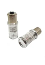 Світлодіодна лампа з цоколем 1156 BA15s P21W 48SMD 3014 12-24V Жовта canbus для сертифікації - Зображення 3