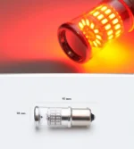 Світлодіодна лампа з цоколем 1156 BA15s P21W 48SMD 3014 12-24V Жовта canbus для сертифікації - Зображення 4