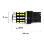 Світлодіодна лампа 7440 T20 W21W W3x16d 54 SMD 3014 12V з обманкою Біла - Зображення 2