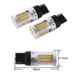 Світлодіодна LED лампа в поворот червоного ліхтаря 7440 T20 W21W W3x16d 48 SMD 3030 12V з обманкою Жовта - Зображення 2