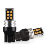 Світлодіодна лампа 7443 T20 W21 / 5W W3x16q 15 SMD 2835 12V з Жовта