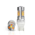 Двоколірні світлодіодні лампи Led 7443, ДХО 2 в 1, поворот габарит поворот, білий жовтий - Зображення 2