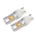 Двоколірні світлодіодні лампи Led 7443, ДХО 2 в 1, поворот габарит поворот, білий жовтий