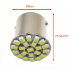 Світлодіодна лампа з цоколем 1156 BA15s P21W22 SMD 3020 12V Біла - Зображення 2