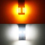 Світлодіодна двоколірна лампа з цоколем 1156 BA15s P21W 119 smd 2016 Білий Жовтий з обманкою - Зображення 2