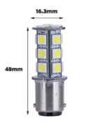 Світлодіодна лампа з цоколем 1157 BAY15d P21/5W  18 SMD 5050 12V Біла - Зображення 5