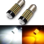 Двоколірна світлодіодна лампа з цоколем BAY15d P21W/ 5 120SMD 3014 12V Білий Жовтий