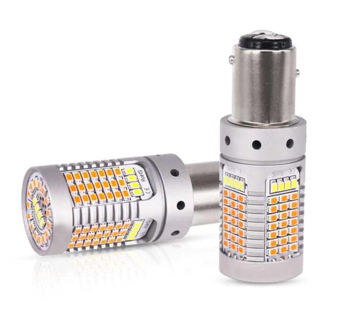 3208129729_dvokolirna-svitlodiodna-lampa Двоколірна світлодіодна лампа з цоколем 1157 BAY15d P21W / 5 119SMD 2016 12V Білий Жовтий з обманкою - Зображення 1