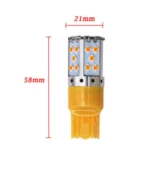 Світлодіодна LED лампа в поворот червоного ліхтаря 7440 T20 W21W W3x16d 35SMD 3030 12V з обманкою Жовта - Зображення 2