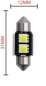 Світлодіодна лампа C5W Festoon 2 SMD 5050 12V 31мм Біла з радіатором - Зображення 3