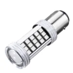 Світлодіодна лампа з цоколем 1156 BA15s P21W 66SMD 2835 12V Жовта з лінзою для сертифікації
