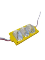 Світлодіодний модуль 3SMD 3030 з лінзами 12V Жовтий пластик - Зображення 2