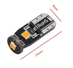 Светодиодная лампа Т10 (W5W) 3SMD 2835 с драйвером 12V Жовта - Зображення 4