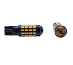 Світлодіодна лампа Т10 W5W 54 SMD 3014 12V Жовта з лінзою та драйвером