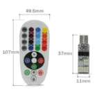 Світлодіодні лампи RGB W5W T10 6 SMD 5050 стробоскоп з пультом дистанційного керування - Зображення 2