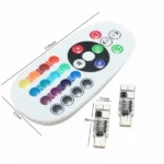 Світлодіодні лампи RGB W5W T10 6 SMD 5050 стробоскоп з пультом дистанційного керування - Зображення 5