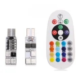 Світлодіодні лампи RGB W5W T10 6 SMD 5050 стробоскоп з пультом дистанційного керування