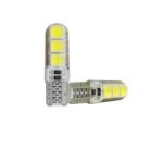 Світлодіодна лампа Т10 W5W 6 SMD 5050 стробоскоп 12V Біла silicone  FLASH - Зображення 2