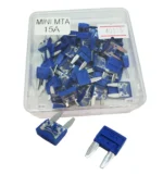 Комплект запобіжників автомобільних MTA mini 15A Прапорцевий (100 шт)