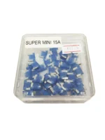 Комплект запобіжників автомобільних MTA Super-mini 15А Прапорцевий (Обрізані ніжки) (100 шт) - Зображення 3