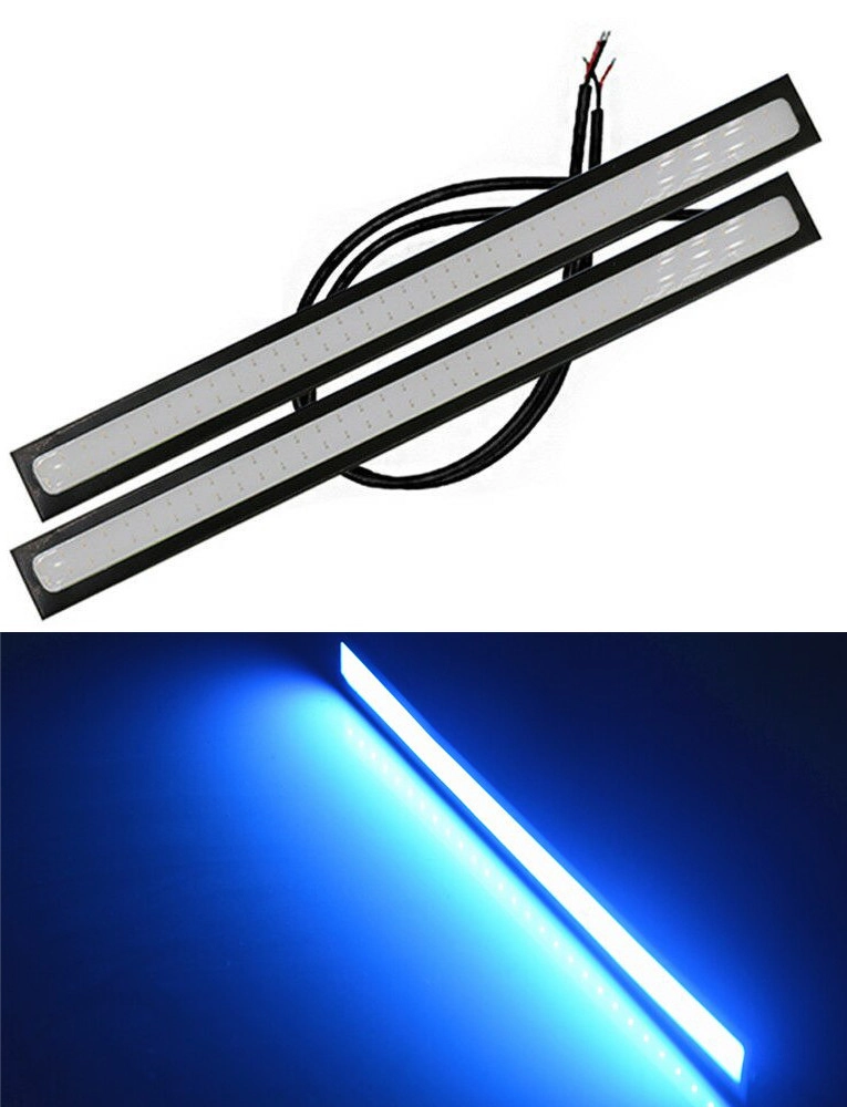 3276533119_denni-hodovi-vogni Денні ходові вогні світлодіодні DRL 17см COB Сині (комплект 2шт) - Зображення 1